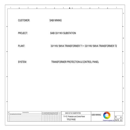 SUBSTATION T1 + T2 Protection & Control Panel.pdf