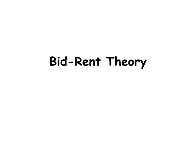 Bid Rent Theory | PDF