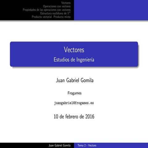 Tema 2 Álgebra Linea: Vectores