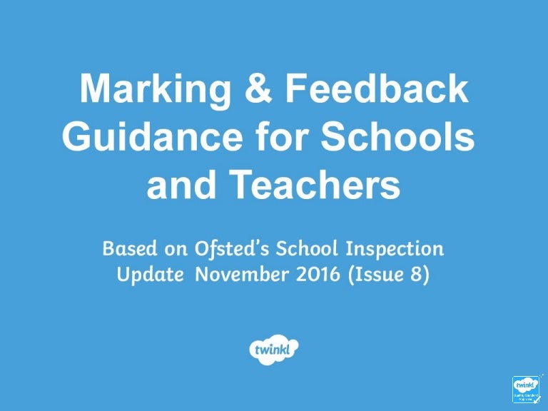 School Marking Guidance Update PowerPoint