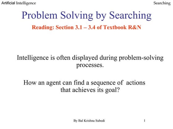 AI: AI & Problem Solving | PPT
