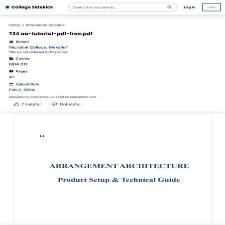 ARRANGEMENTARCHITECTURETRAININGSTRANSACT