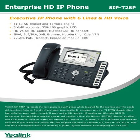 T28 p datasheet-yealink