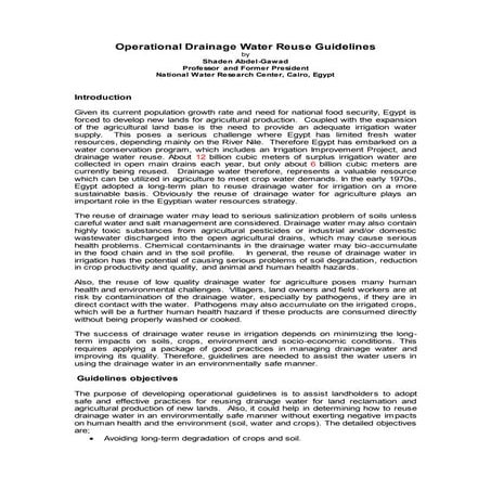 T2 shaden abdel gawad cs operational drainage water reuse guidelines  exec su...