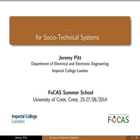 Part 2: for Socio-Technical Systems
