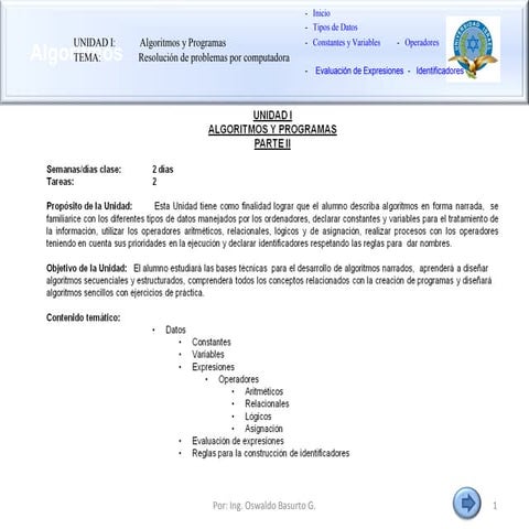 Tipos de Datos y Operadores