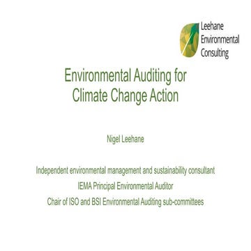Environmental Management Systems & Auditing for climate change action (Nigel ...