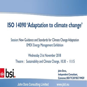 New Guidance & Standards for Climate Change Adaptation (John Dora)
