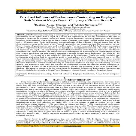 4 factors affecting implementation of performance contract | PDF