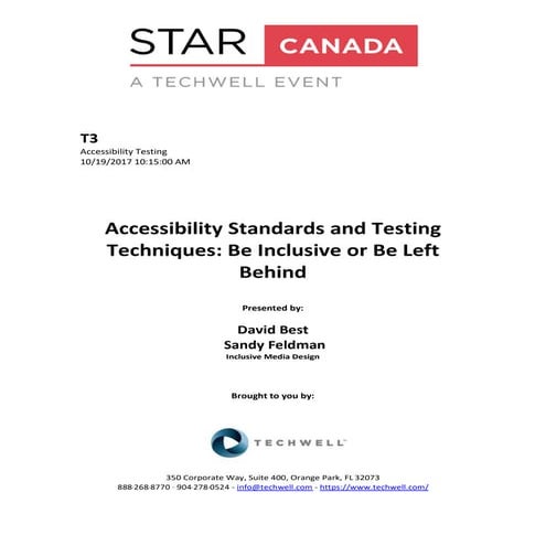Accessibility Standards and Testing Techniques: Be Inclusive or Be Left Behind