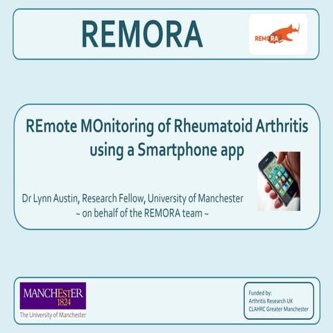 Remote Monitoring of Rheumatoid Arthritis using a Smartphone app