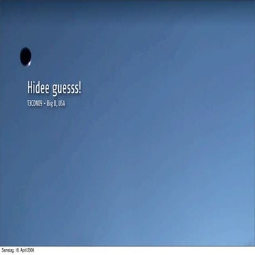 T3CON09 Dallas: Hitchhikersguide