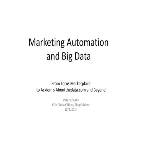 T3 marketing automation and big data