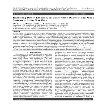 Improving Power Efficiency in Cooperative Diversity and Mimo Systems by Using...