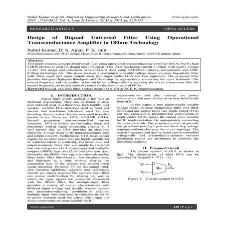 Design and analysis of operational transconductance amplifier using ...