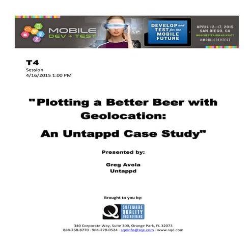 Plotting a Better Beer with Geolocation: An Untappd Case Study