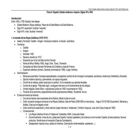 España: siglos XV a XVII