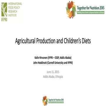 Production diversity and children’s diet
