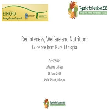 Remoteness, welfare and nutrition