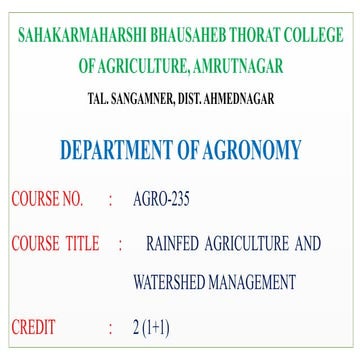 Lecture no. 5 Drought and its management | PPTX
