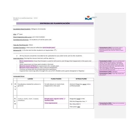 Aromando  -planificacion_-_didactic_unit_1_-_pass