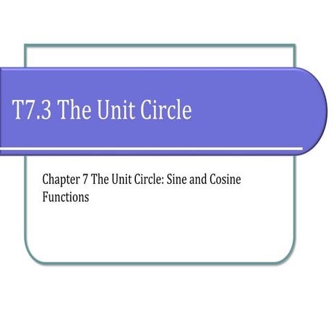 T7.3 The Unit Circle and Angles Presentation