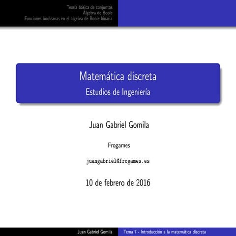 Tema 7 Álgebra Lineal - Introducción a la Matemática Discreta