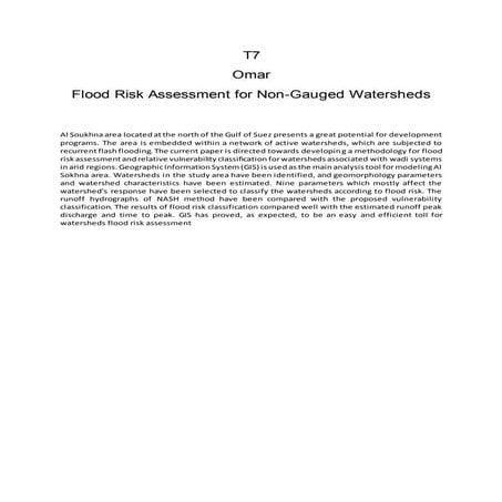 T7 omar elbadawy   flood risk assessment for non-gauged watersheds exec summary