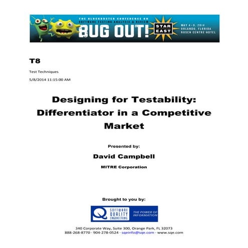 Designing for Testability: Differentiator in a Competitive Market