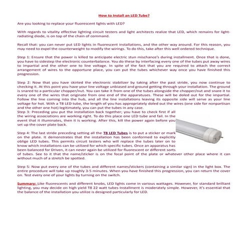T8 led tubes | PDF