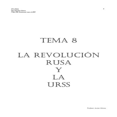 T8 revoluciones rusas, urss