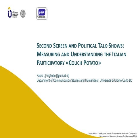 Second Screen and Political Talk-Shows: Measuring and Understanding the Itali...