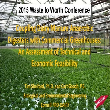Coupling dairy manure anaerobic digesters with commercial greenhouses – an as...