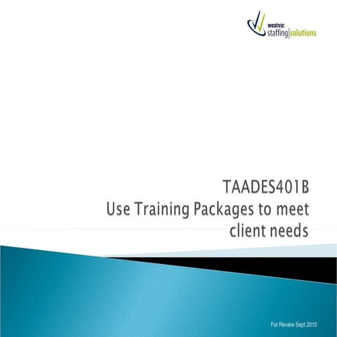 TAADES401 B_ training packages