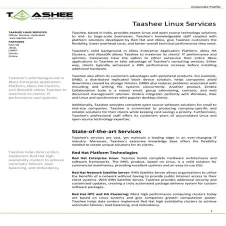 Taashee Linux Services Profile