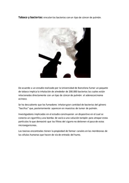 Tabaco y Bacterias 