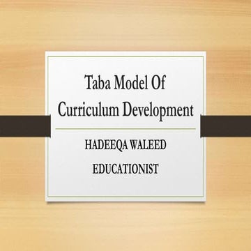 Taba model of curriculum development