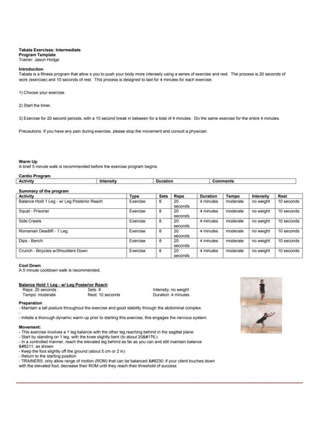 Tabata exercises  - Intermediate