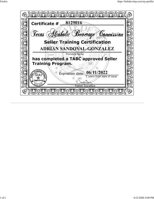Keyboarding Certificate