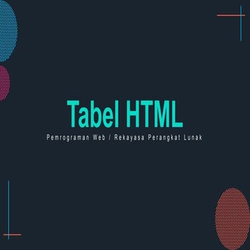 Tabel HTML | PPT