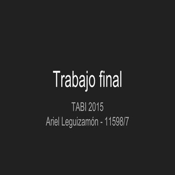 Tecnologías Aplicadas a Business Intelligence 2015