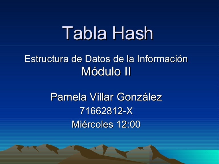 Tabla Hash