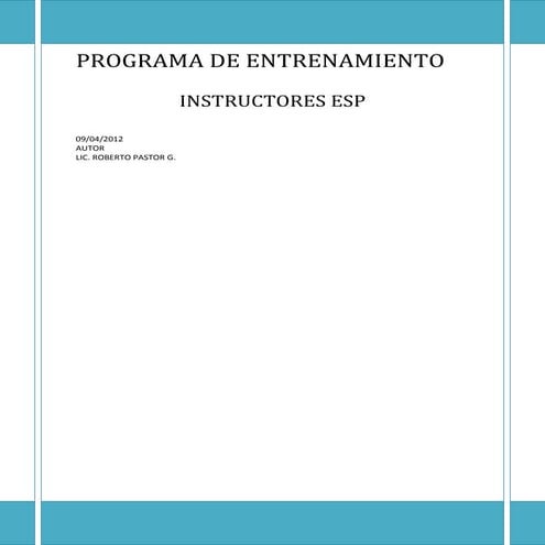 Tabla 1 de entrenamiento para cuatro semanas