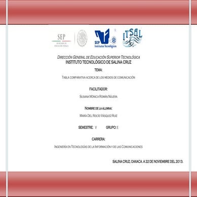 Tabla comparativa de medios de transmisión