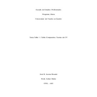 Tabla comparativa teorías de cv