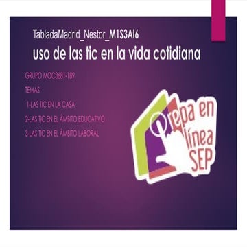 Uso de las TICS en la vida cotidiana ...