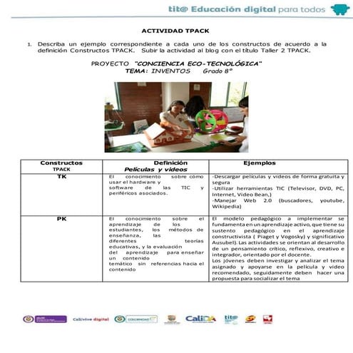 Tabla de actividad tpack