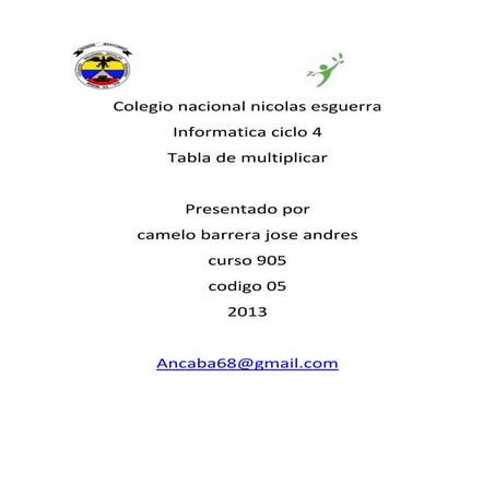 Tabla de multiplicar
