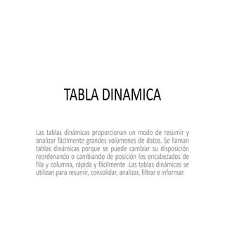 Tabla Dinamica