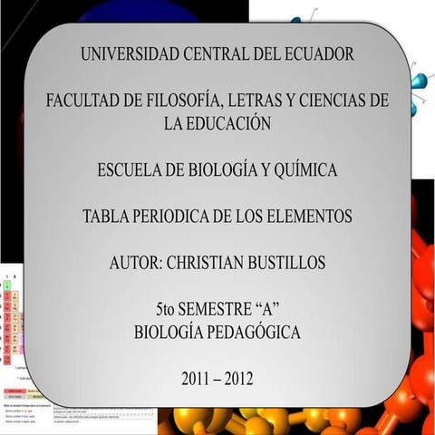 Tabla periódica - Escuela de Biología y Química